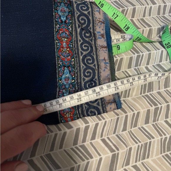 Ava & Viv Women's Blue Jeans with Embroidered Hem - Picture 4 of 5